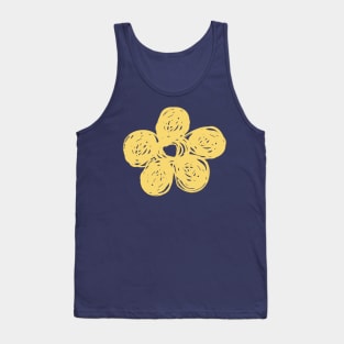 Yellow Chalkboard Flower Doodle Tank Top